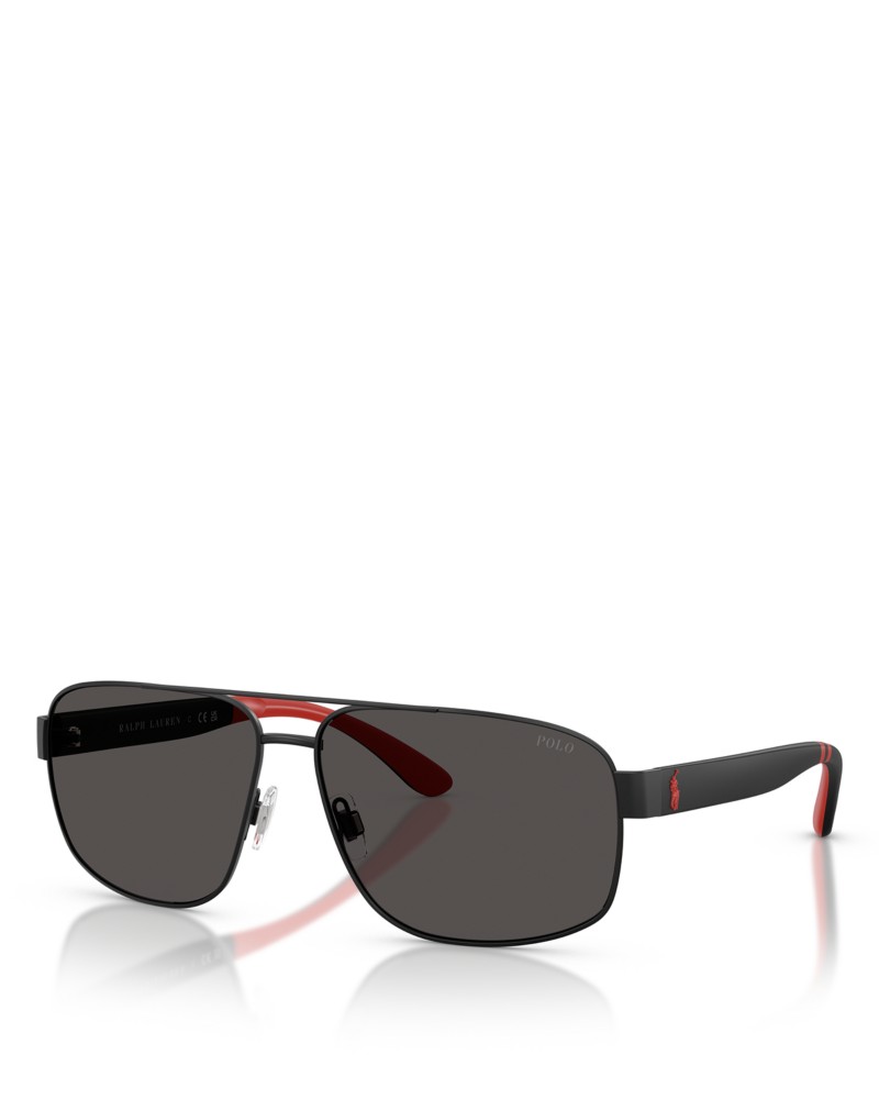 Polo Ralph Lauren Aviator Sunglasses, 62mm in Matte Black