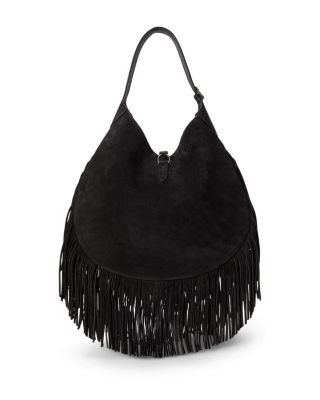 Polo ID Large Fringe Suede Shoulder Bag