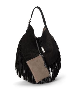 Polo ID Large Fringe Suede Shoulder Bag