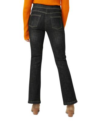 Crosshatch High Rise Bootcut Jeans in Black