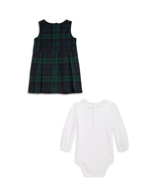 Girls' Cotton Bodysuit & Plaid Ponte Dress Set - Baby