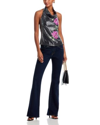 Sequin Floral Halterneck Top - Exclusive