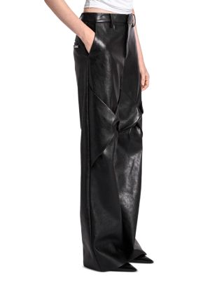 Draped Knee High Rise Pants 
