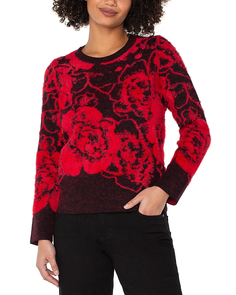 Liverpool Los Angeles Long Sleeve Crewneck Sweater In Red