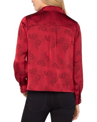 Floral Print Satin Blouse