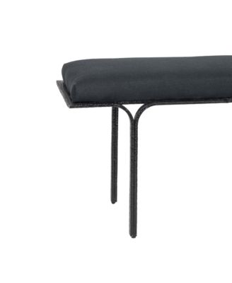 Bryn Linen Bench in Black