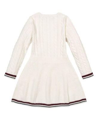 Girls' Organic Long Sleeve Schoolgirl Cable Sweater Dress - Baby, Little Kid, Big Kid