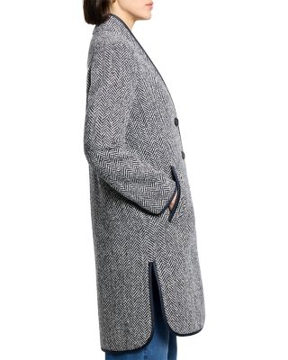 Herringbone Wool Blend Coat