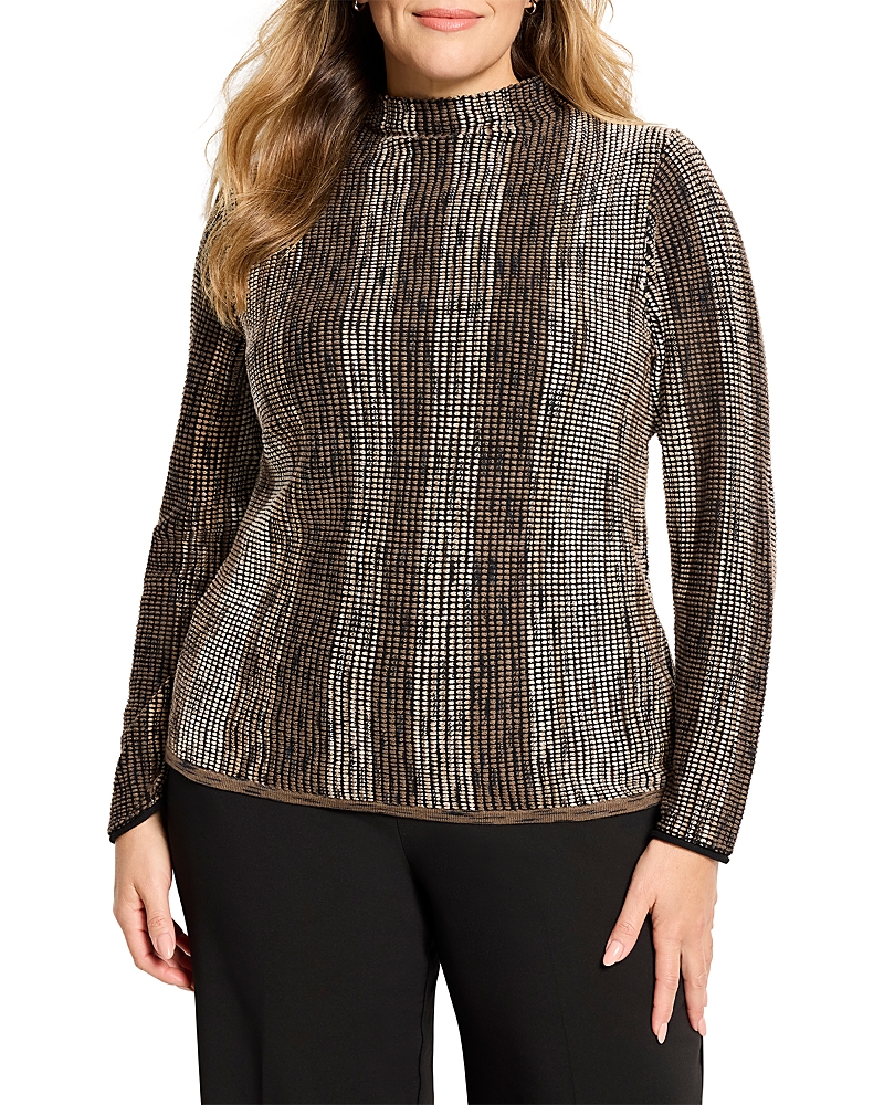 Nic+zoe Plus Ombre Pixel Knit Sweater In Multi