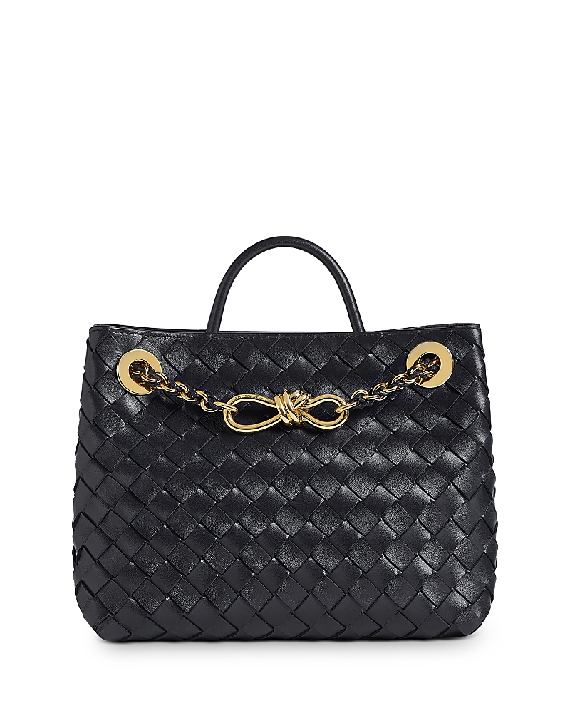 Bottega Veneta Womens Black-m Brass Andiamo Small Leather Top-handle Bag In Black