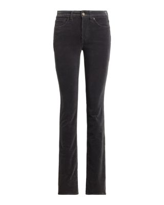 Stretch Corduroy Mid-Rise Straight Pants