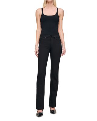 Mara Straight Mid Rise Instasculpt™ Jeans in Black