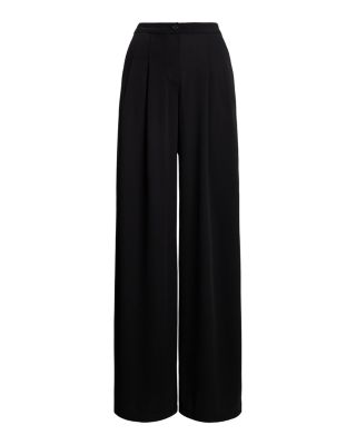 Pleated Stretch Jersey Wide-Leg Pant