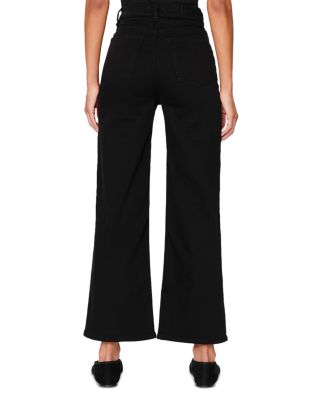Hepburn High Rise Ankle Wide Leg Jeans in Jet Black