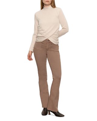 Long Sleeve Draped Mock Neck Top