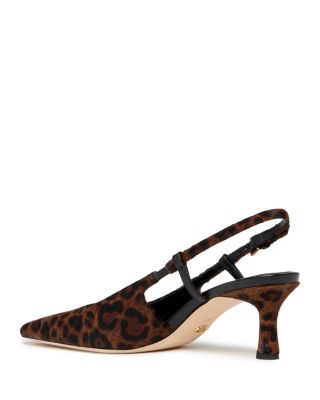 Women's Winnie Leopard Print Calf Hair Slingback Pumps