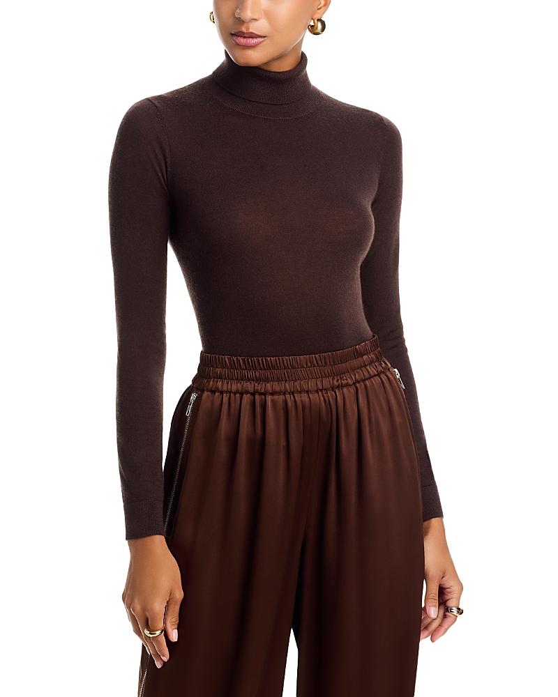 Co Long Sleeved Cashmere Turtleneck Top In Brown