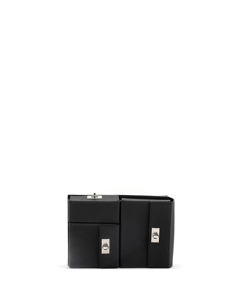 Pre-owned Pre-owned Hermes Hermes Kelly Multi Pocket To Go Pouch Epsom In Black