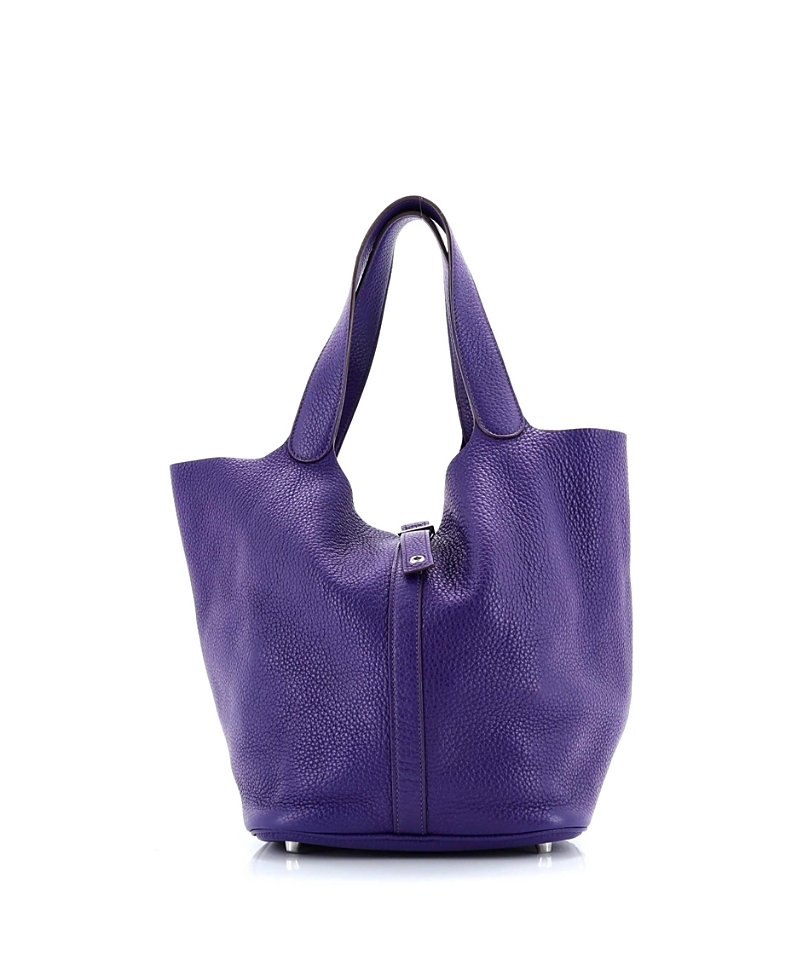 Pre-owned Pre-owned Hermes Hermes Gm Picotin Lock Bag Clemence In Purple
