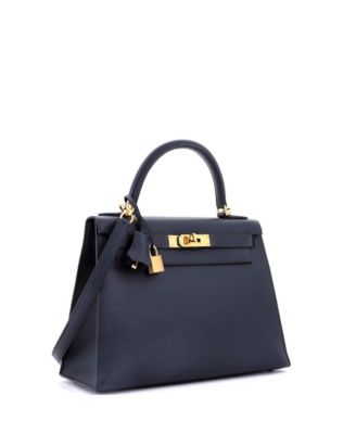 Kelly 28 Handbag Black Epsom with Gold Hardware