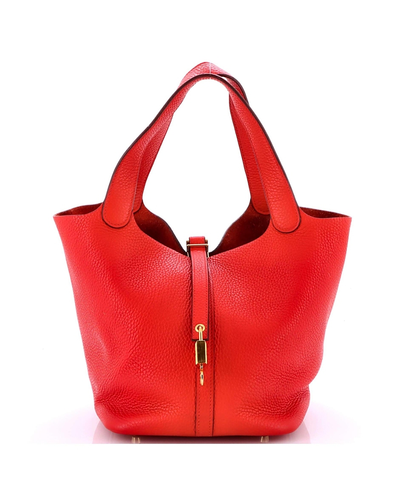 Pre-owned Pre-owned Hermes Hermes Mm Picotin Lock Bag Clemence In Red
