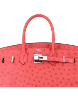 Birkin 30 Handbag Pink Ostrich with Palladium Hardware