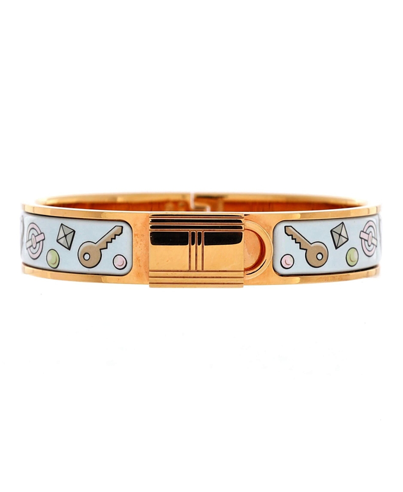 Pre-owned Pre-owned Hermes Hermes Narrow Clic Cadenas Bracelet Printed Enamel