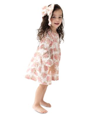 Girls' Bouquets Ruffled Long Sleeved Dress & Ribbed Leggings - Baby