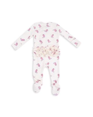 Girls' Petite Cowgirl Boots Zipper Ruffle Back Footie - Baby