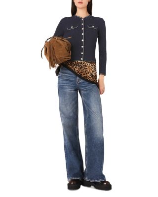 Ribbed Knit Cardigan Sweater