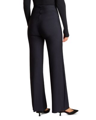Neoprene CEO Stripe Wide Leg Pants