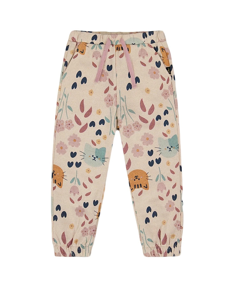 Deux Par Deux Glittering French Terry Sweatpant Cat In Neutral