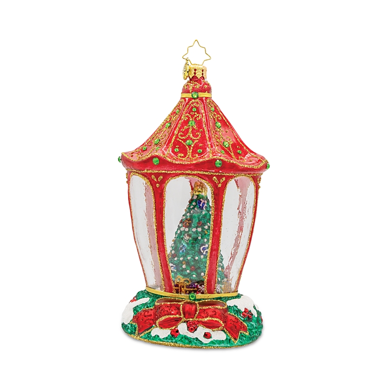 Christopher Radko Sparkle 'n Spruce Lantern Ornament In Red