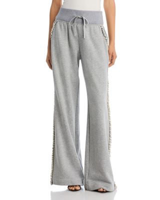 Ruffled Rhinestone Trim Pants