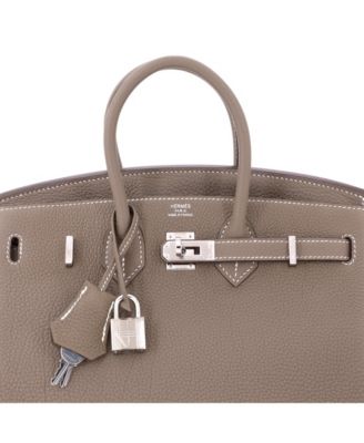 Birkin 25 Handbag Grey Togo with Palladium Hardware