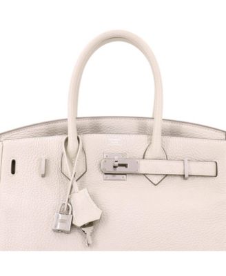 Birkin 30 Handbag Light Clemence with Palladium Hardware