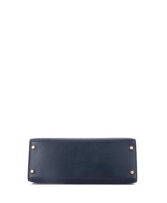 Kelly 28 Handbag Blue Courchevel with Gold Hardware