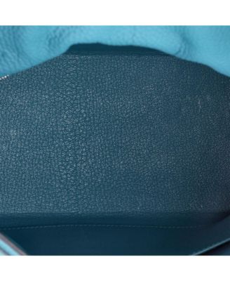 Kelly 28 Handbag Blue Togo with Palladium Hardware