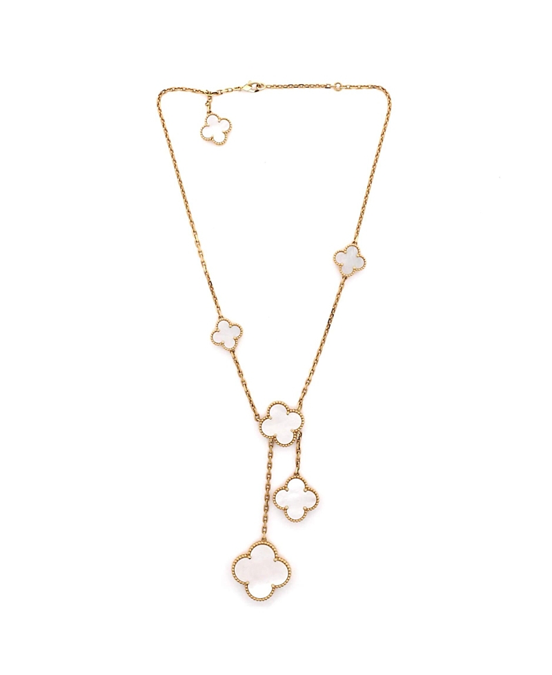Pre-owned Pre-owned Van Cleef & Arpels Van Cleef & Arpels Magic Alhambra 6 Motifs Necklace 18k Gold And Mother Of Pearl