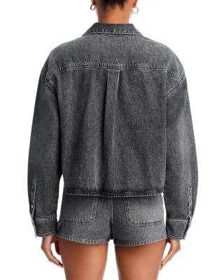 Cropped Long Sleeved Denim Boxy Shirt