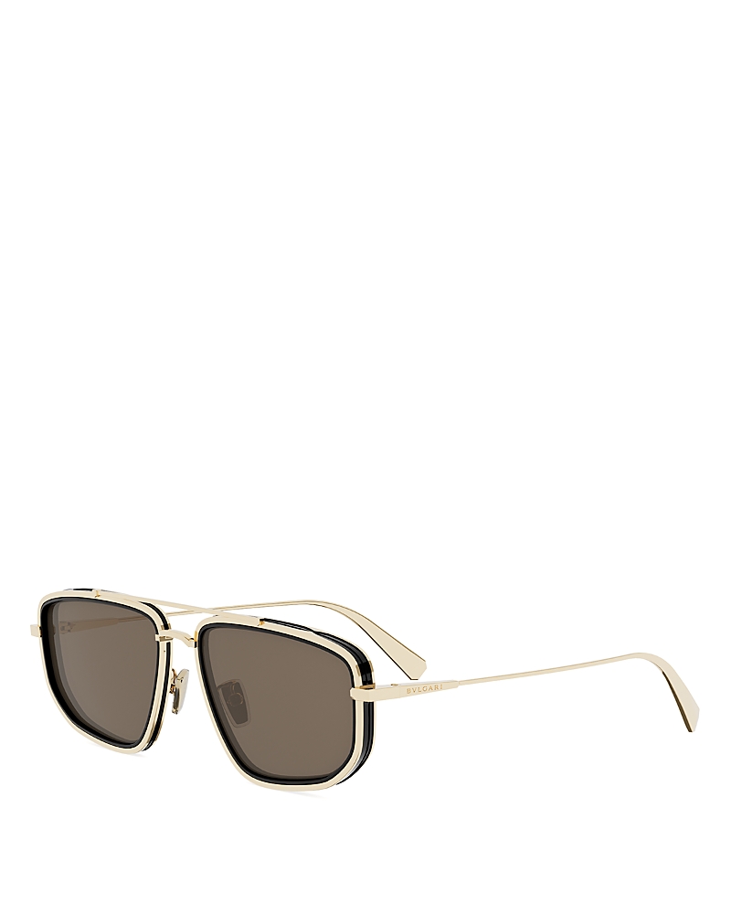Bvlgari B. Zero1 Rectangle Sunglasses, 57mm In Brown