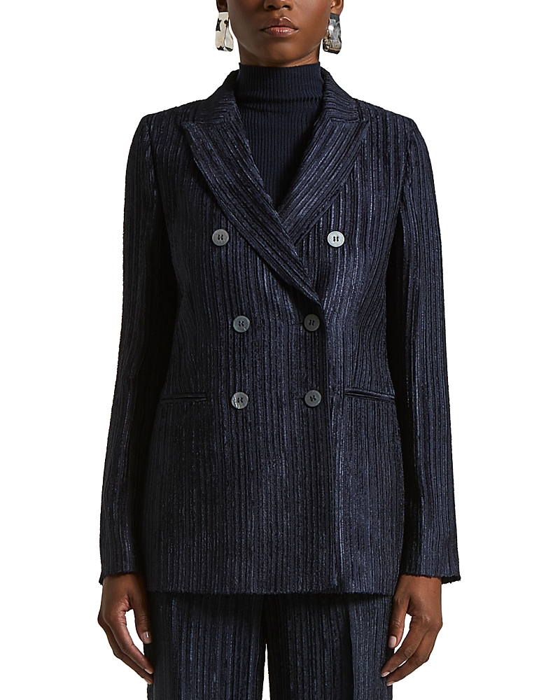 Peserico Double Breasted Blazer In Blue