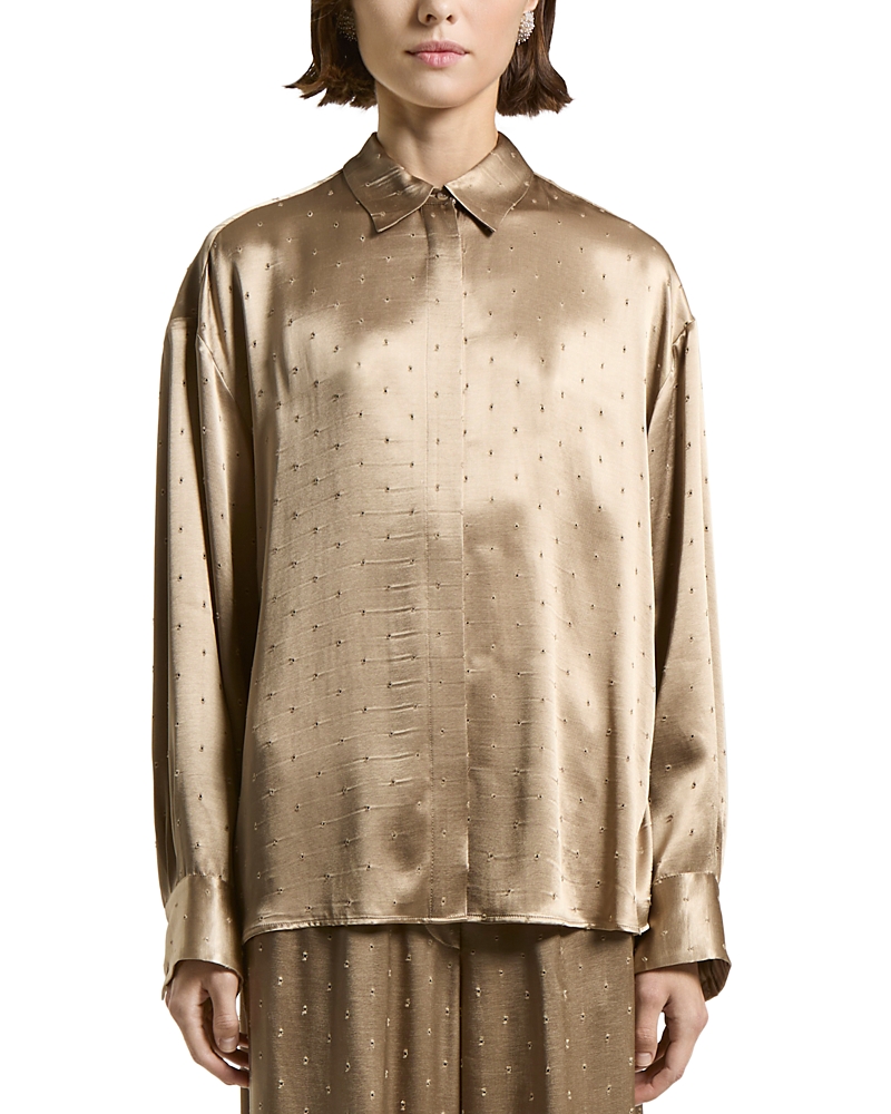 Peserico Dot-pattern Shirt In Gold