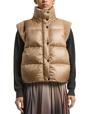 Shearling Trim Down Vest