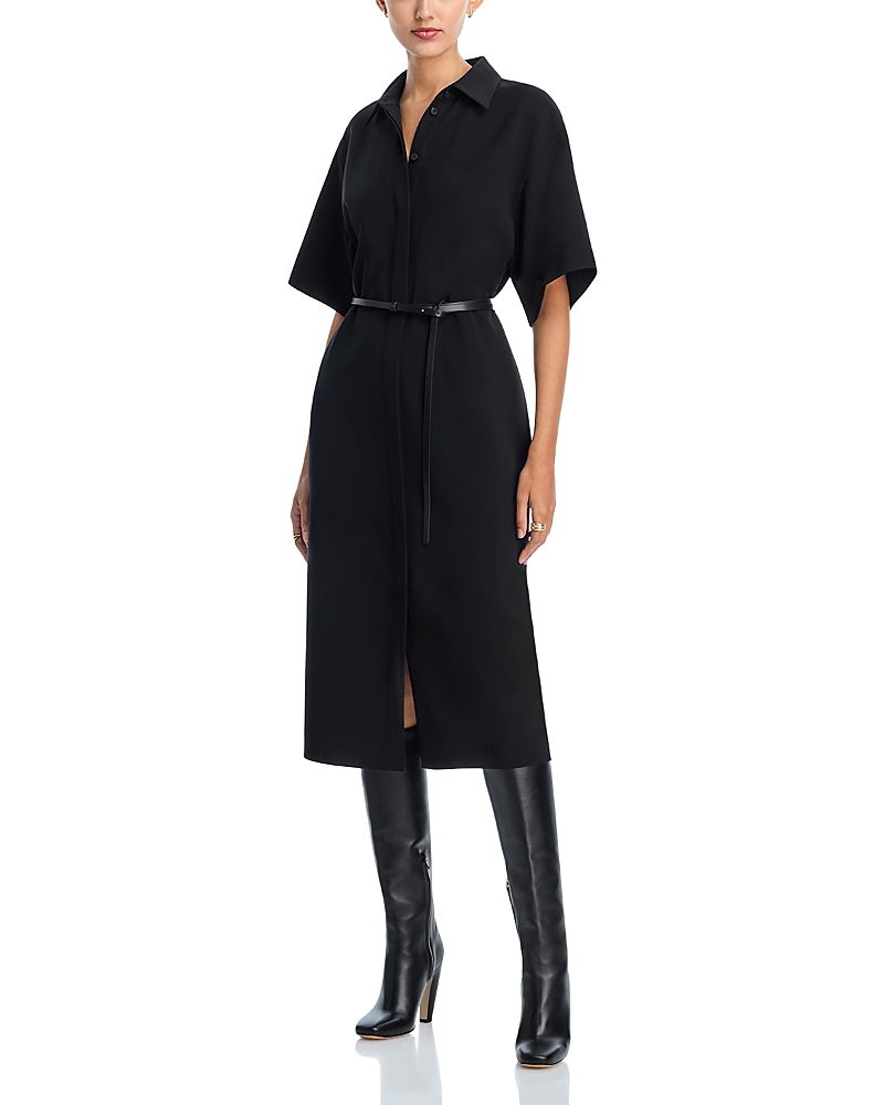 Lafayette 148 Drop Shoulder Shirt Dress In Black