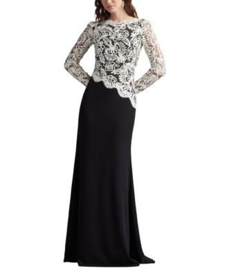 Randall Embroidered Crepe Gown