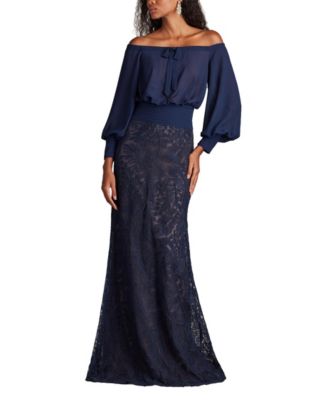 Azura Off-Shoulder Blouson Embroidered Gown