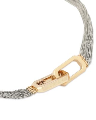 Carabiner Multi Chain Collar Necklace, 15" 