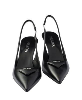 Women's Brushed Leather Slingback Pumps