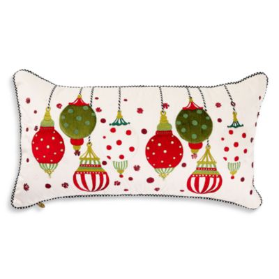 Festive Ornaments Lumbar Throw Pillow, 14 x 26